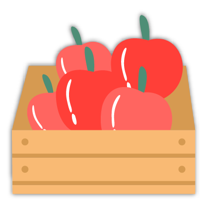 Caja manzanas